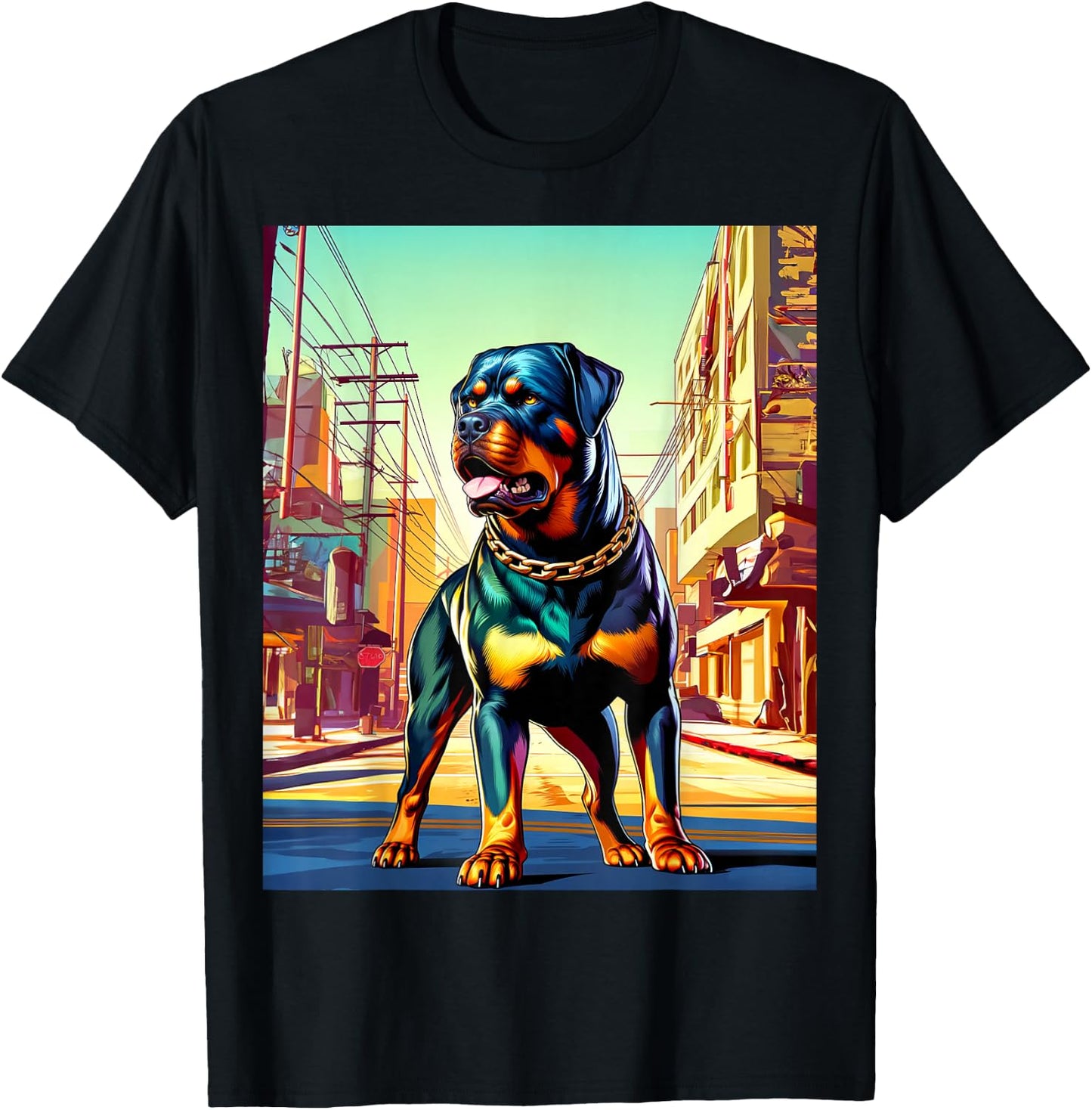 GTA Rottweiler Style T-Shirt - T-Shirt | Black