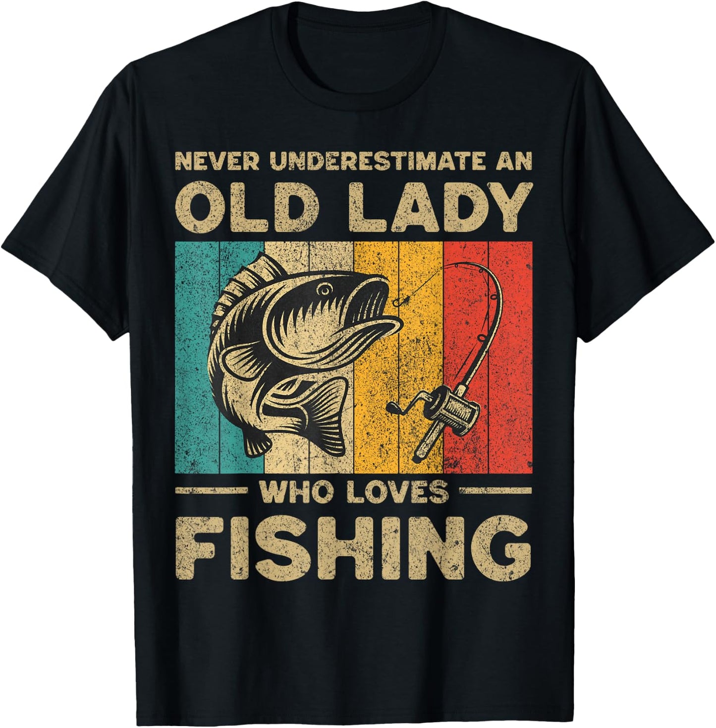 Funny Vintage Fishing Jokes Fisherman Bass Fish T-Shirt - T-Shirt | Black
