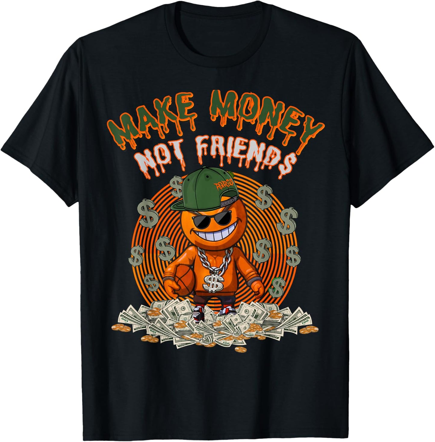 Olive Army Solar Orange | Orange Olive Sneaker Matching T-Shirt - T-Shirt | Black