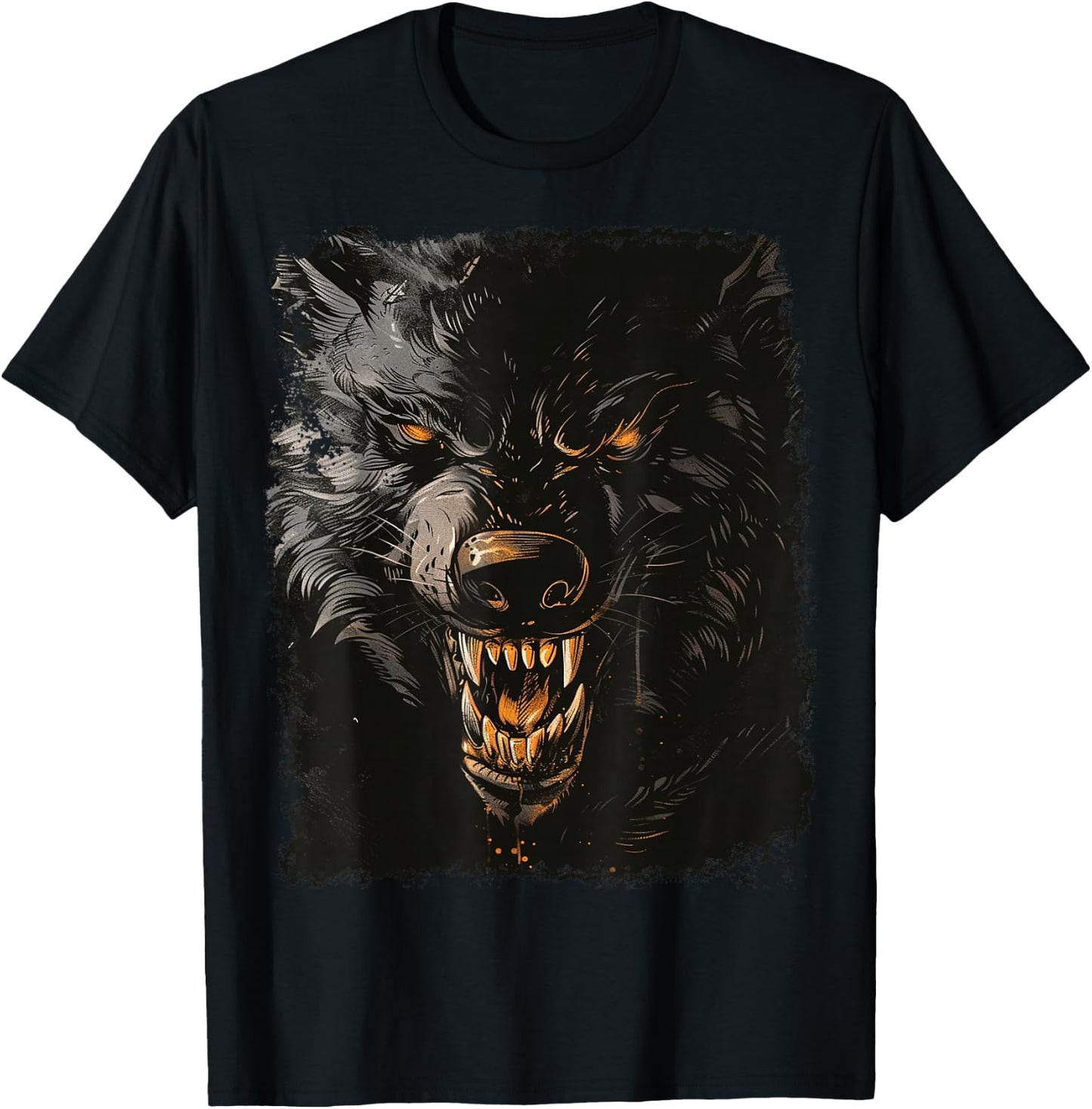 Halloween Design Black Werewolf T-Shirt - T-Shirt | Black