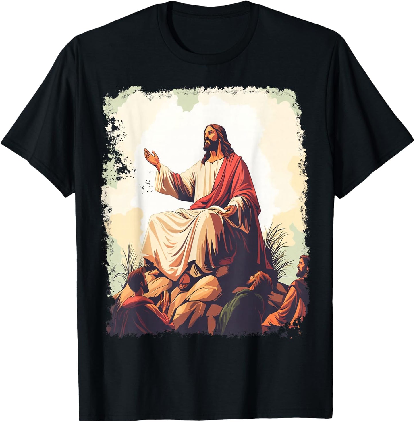 Sermon on the Mount Jesus Christian T-Shirt - T-Shirt | Black