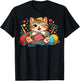 Funny Knitting Cat Crochet Yarn Lover Cute Cat Design T-Shirt - T-Shirt | Black