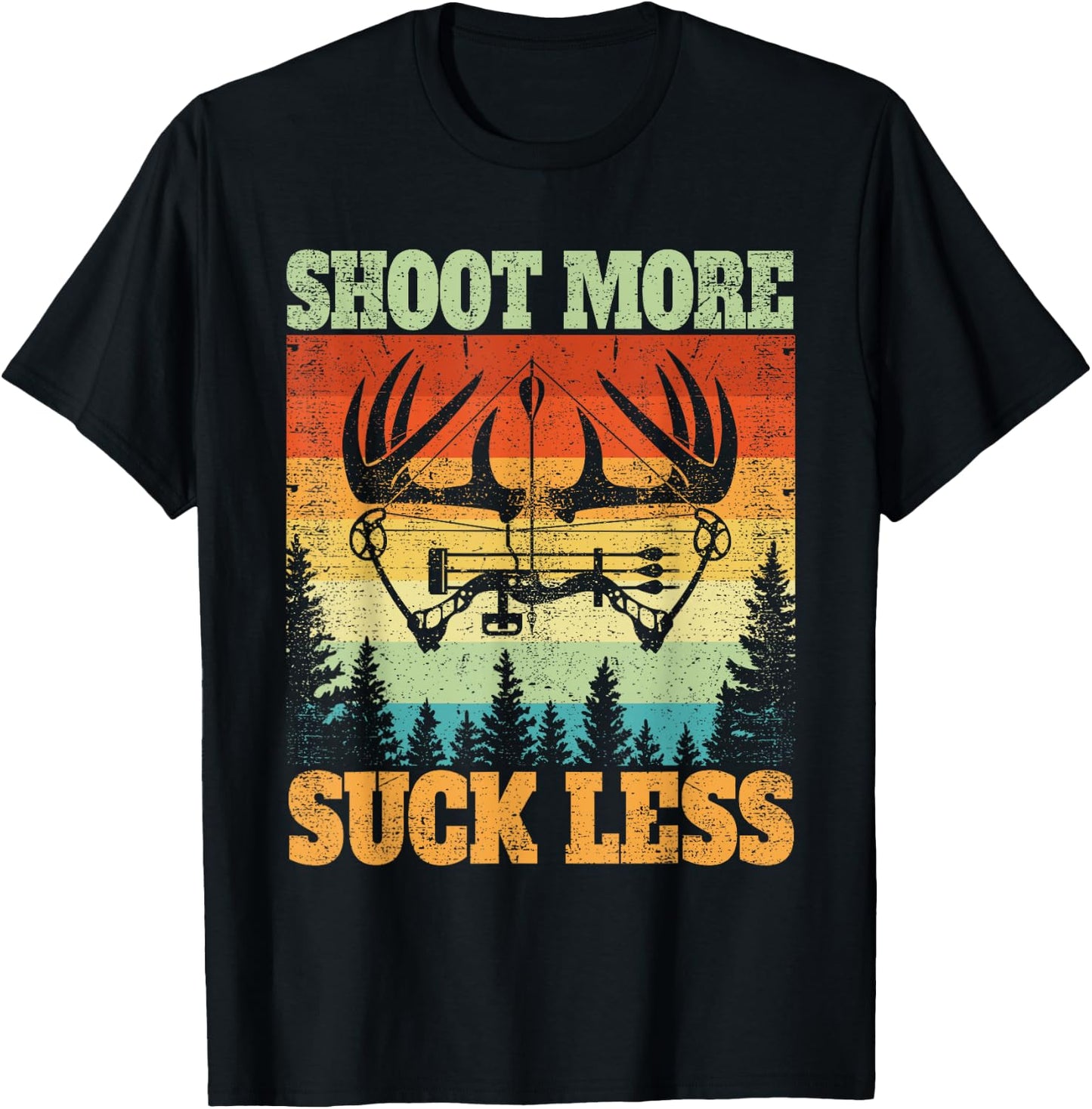 Shoot More Suck Less Funny Hunting Lover Hunter father's day T-Shirt - T-Shirt | Black
