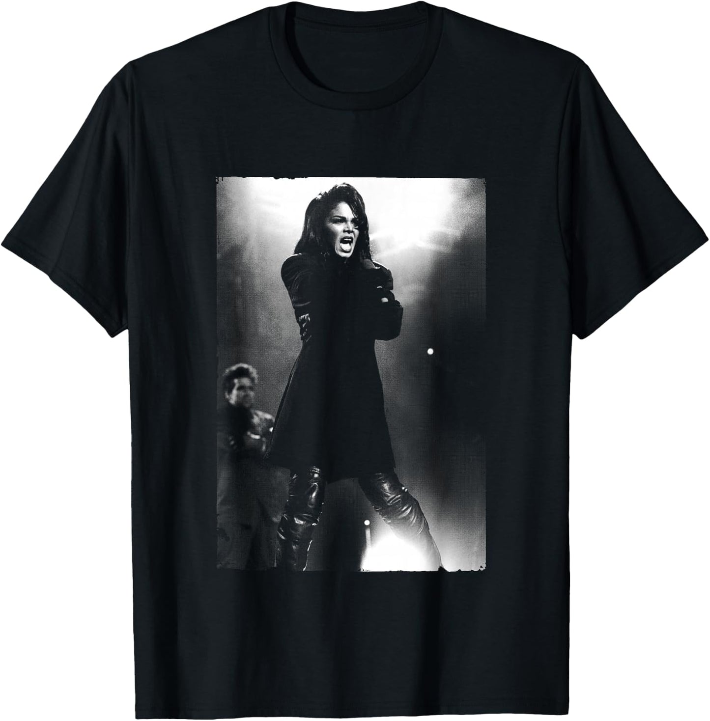 Janet Jackson Singing Live by Stephen Wright T-Shirt - T-Shirt | Black