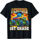 Graduation 1st Grade Monster Truck Boys I Crushed Grad T-Shirt - T-Shirt | Black