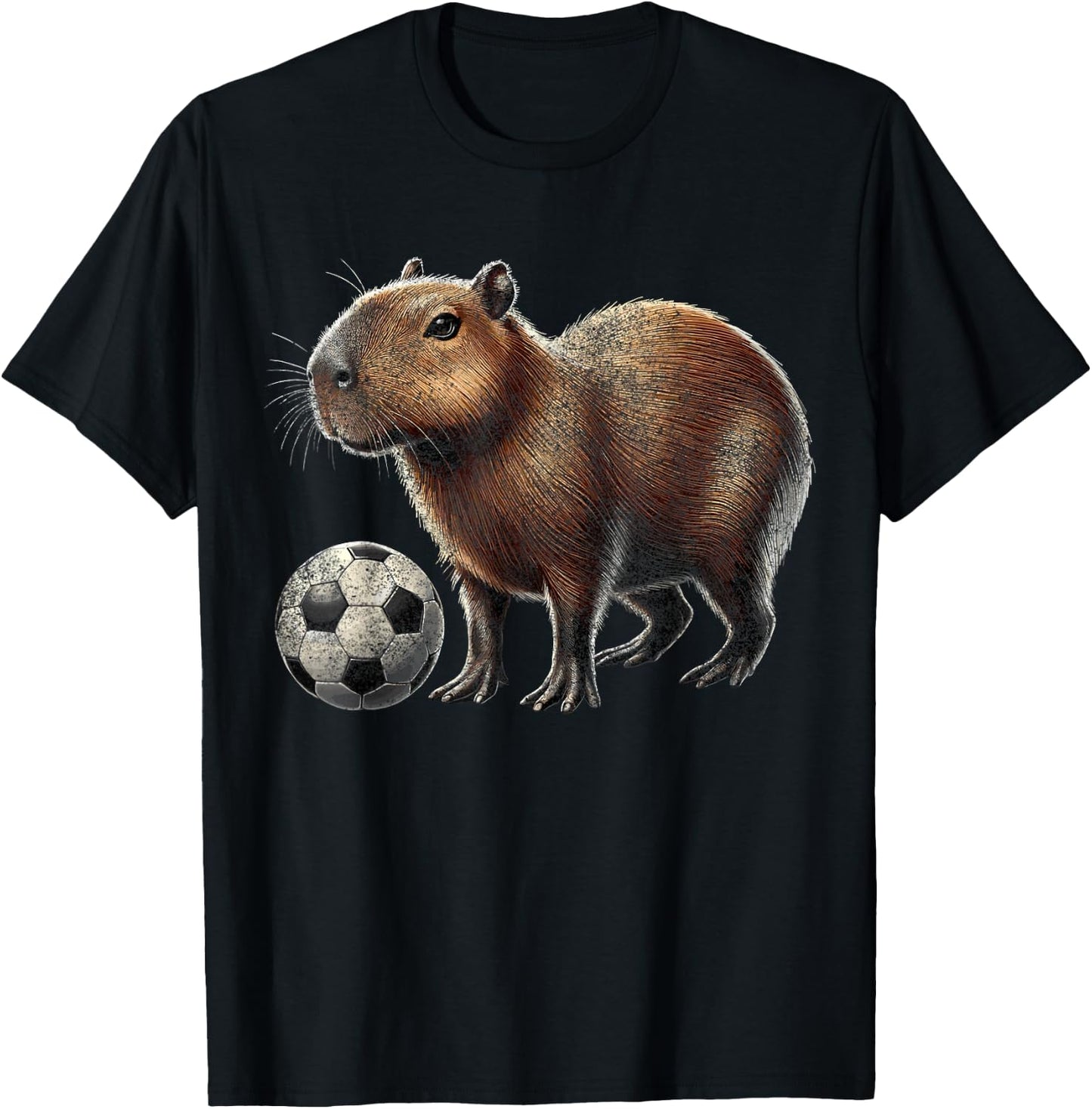 Retro Capybara soccer T-Shirt - T-Shirt | Black