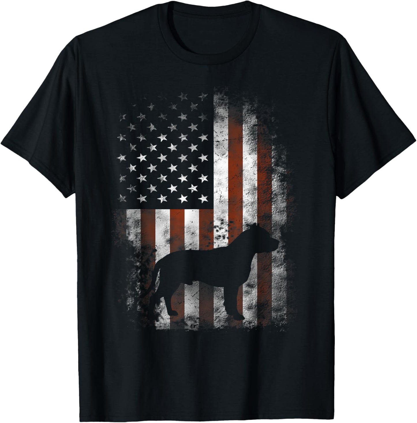 American Pitbull Terrier American Flag Patriotic T-Shirt - T-Shirt | Black