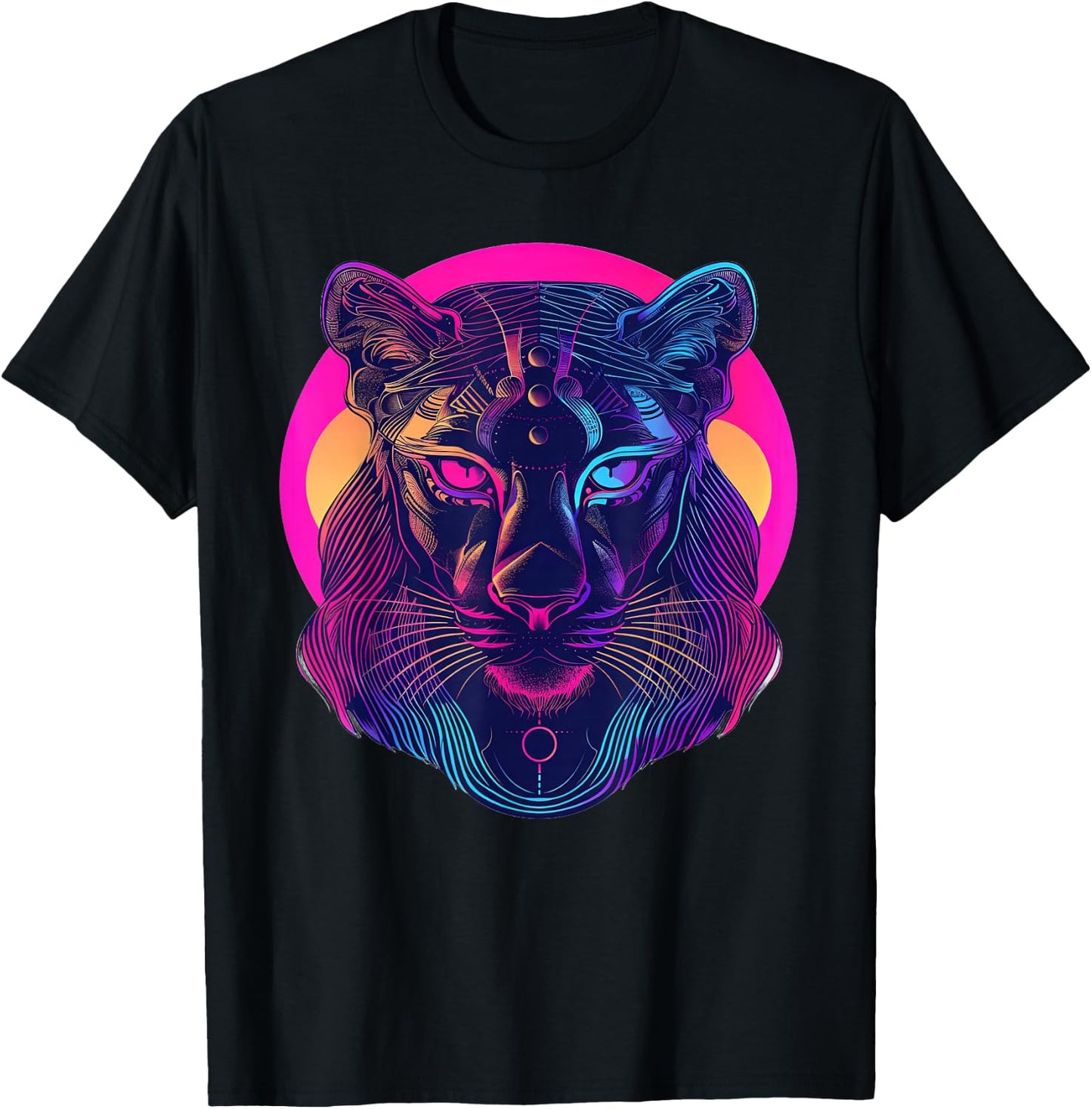 Sekhmet Synthwave T-Shirt - T-Shirt | Black