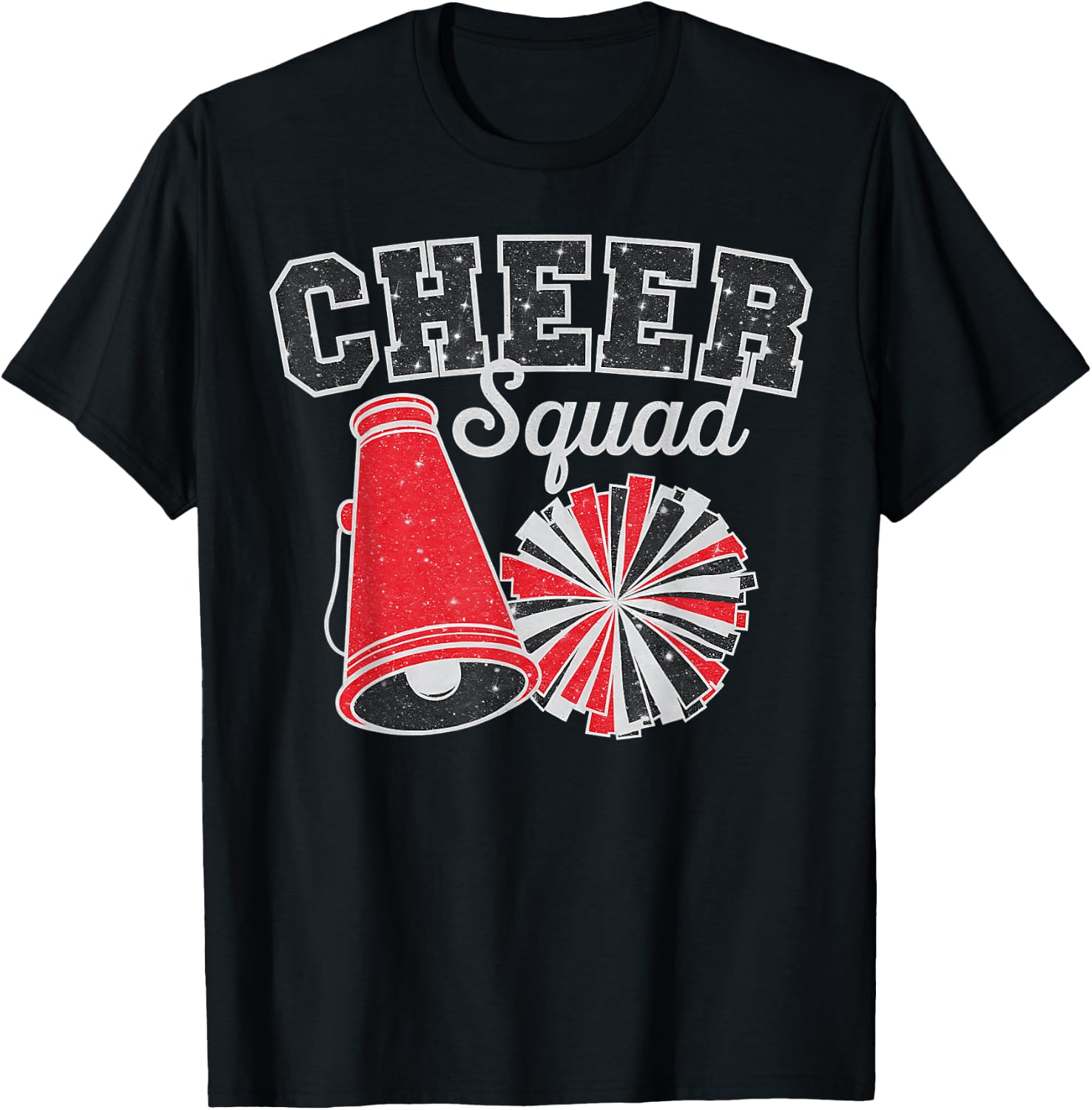 Cheer Squad Funny Cheerleader Cheerleading Red Women Girl T-Shirt - T-Shirt | Black