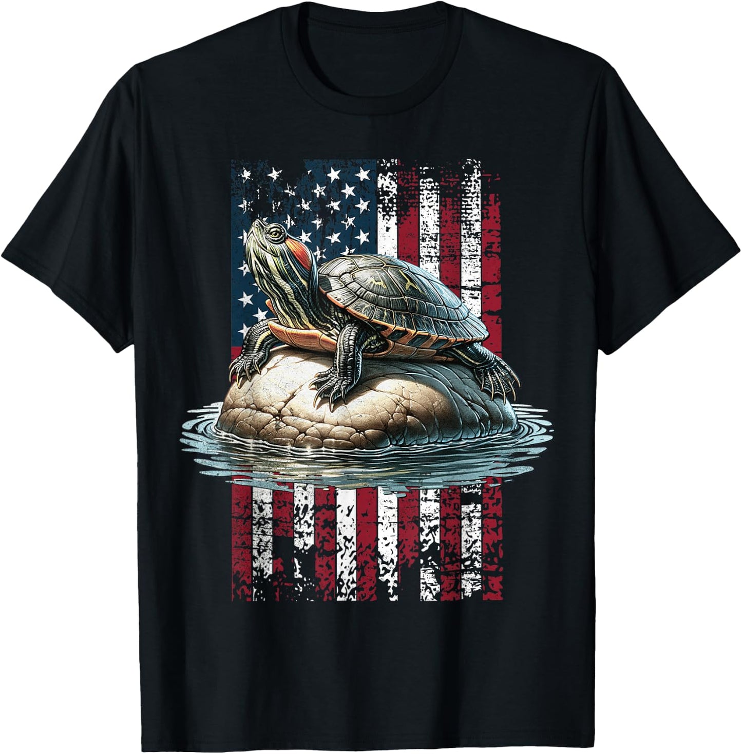 American Turtle Red Eared Slider US Red Eared Slider T-Shirt - T-Shirt | Black