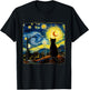 Cat Starry Night Cat For Cat Lover Cat Dad T-Shirt - T-Shirt | Black