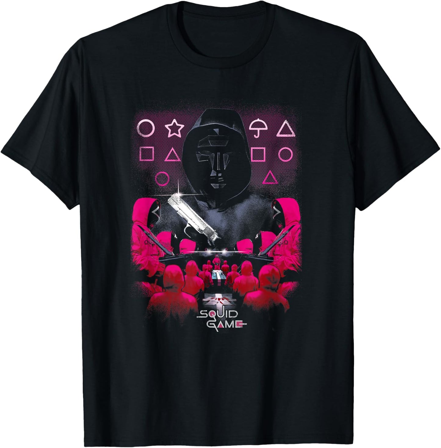 Squid Game Front Man Geometric Poster T-Shirt - T-Shirt | Black