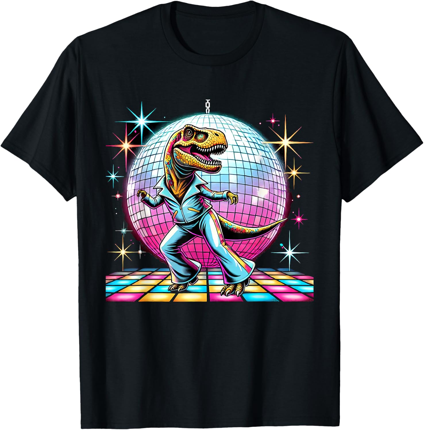 Aesthetic T-Rex Disco T-Shirt - T-Shirt | Black