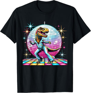 Aesthetic T-Rex Disco T-Shirt - T-Shirt | Black