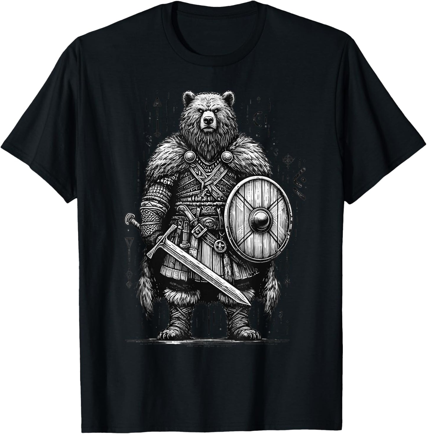 Viking Bear Warrior Odin Berserker Norse Bear Warrior T-Shirt - T-Shirt | Black