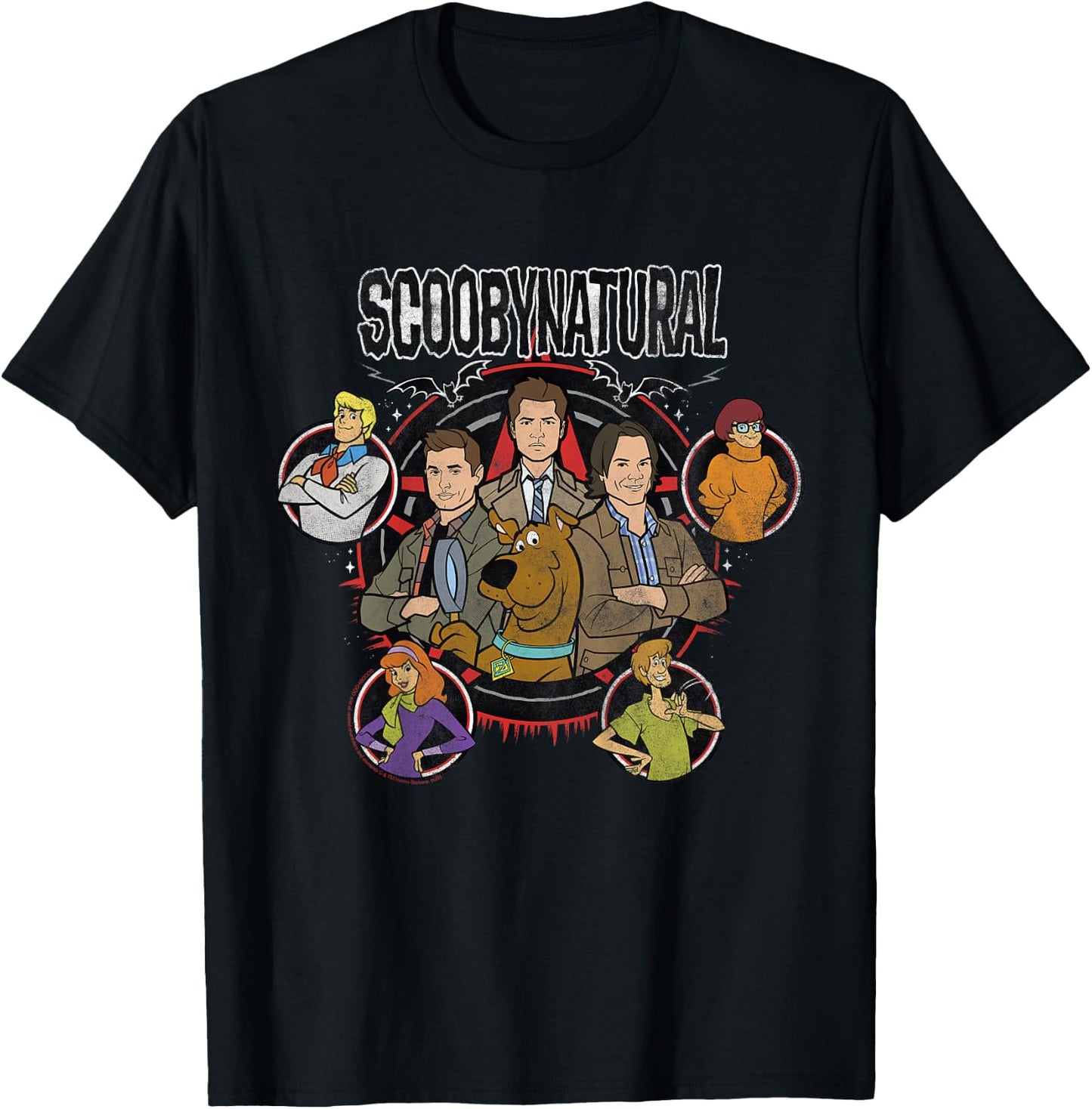 Kids Scooby-Doo Scoobynatural Mash Up Group Shot Poster T-Shirt - T-Shirt | Black