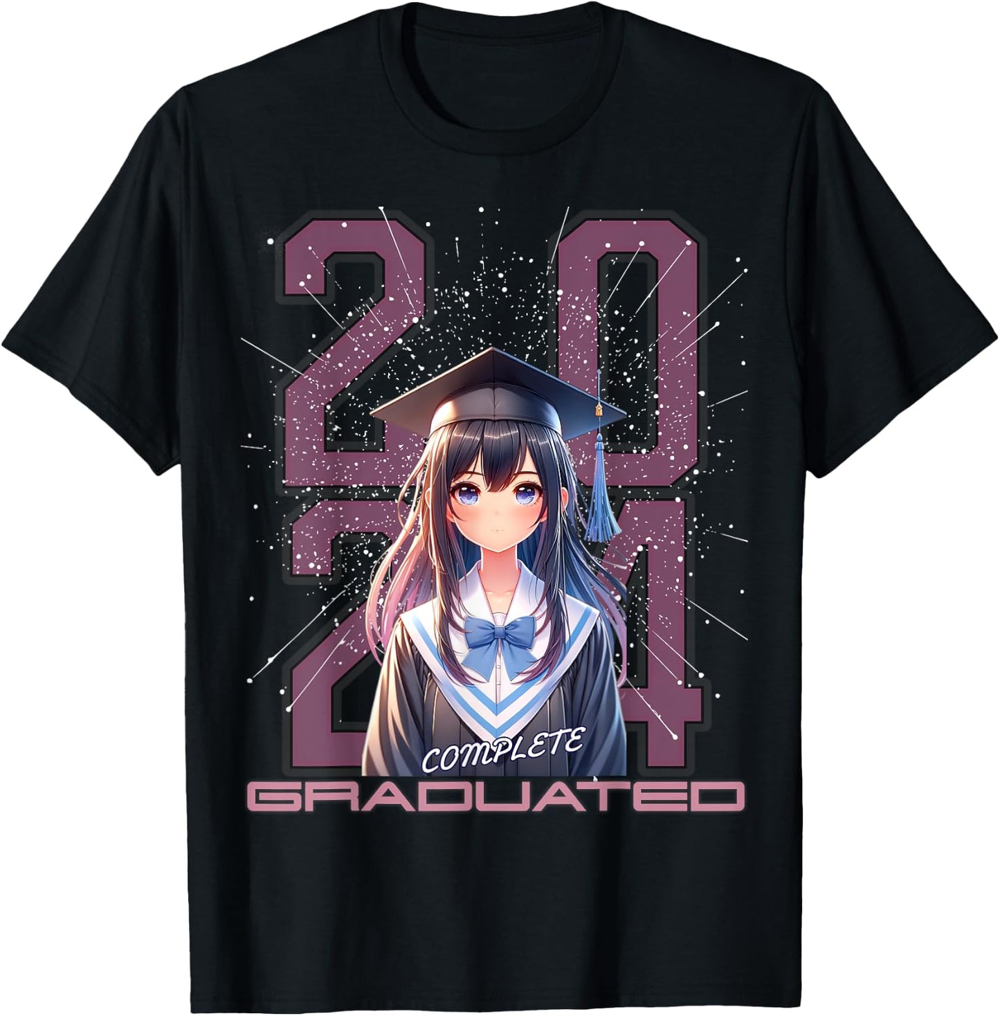 Graduation shirts 2024 anime lover high school college T-Shirt - T-Shirt | Black
