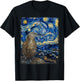 Kiwi Bird New Zealand Starry Night Painting T-Shirt - T-Shirt | Black