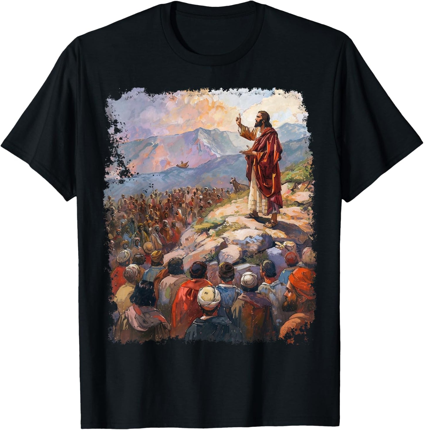 Sermon on the Mount Jesus Christ T-Shirt - T-Shirt | Black