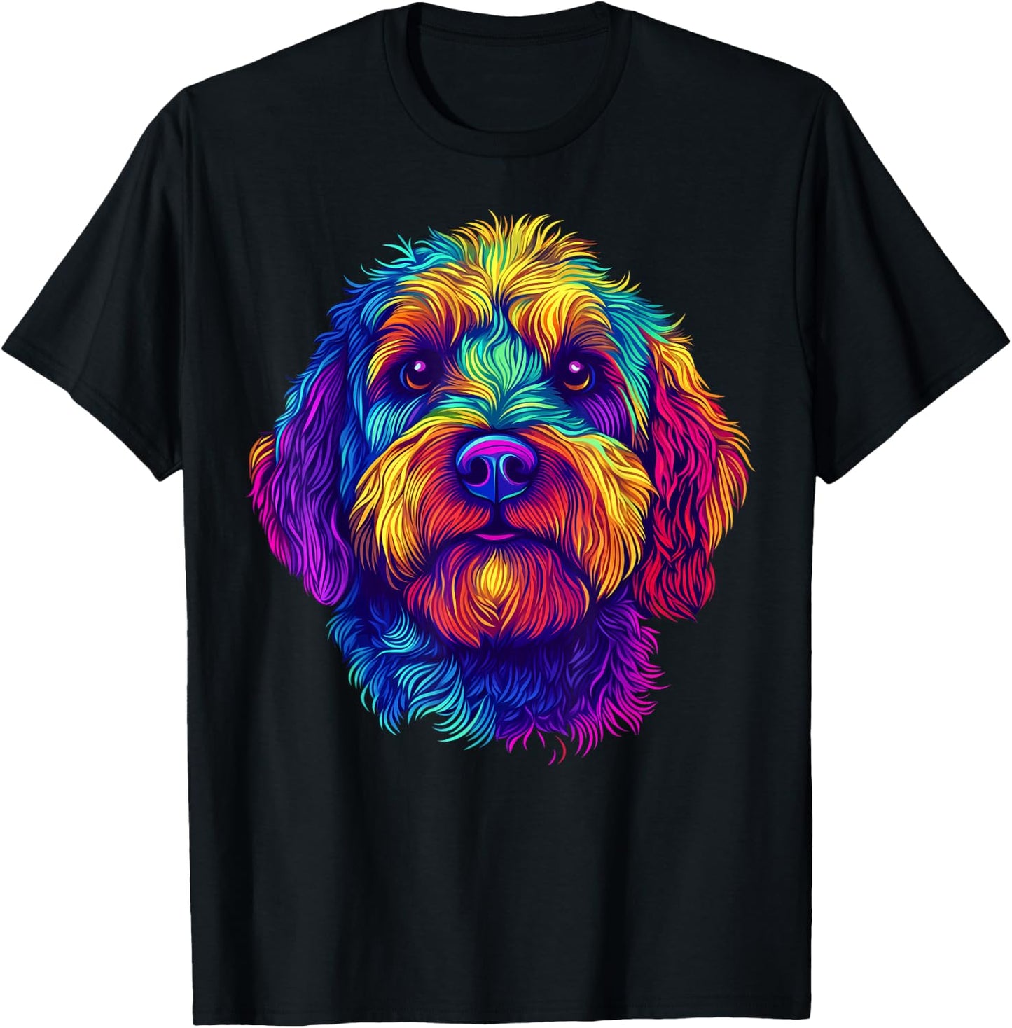 Colorful Aussiedoodle Dog Lover Cute Puppy Men Women Black T-Shirt - T-Shirt | Black