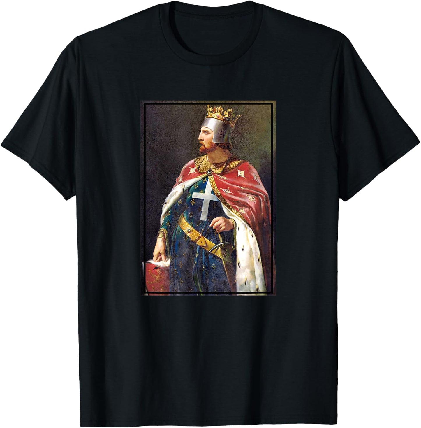 Richard The Lionheart Portrait Painting (1841) T-Shirt - T-Shirt | Black