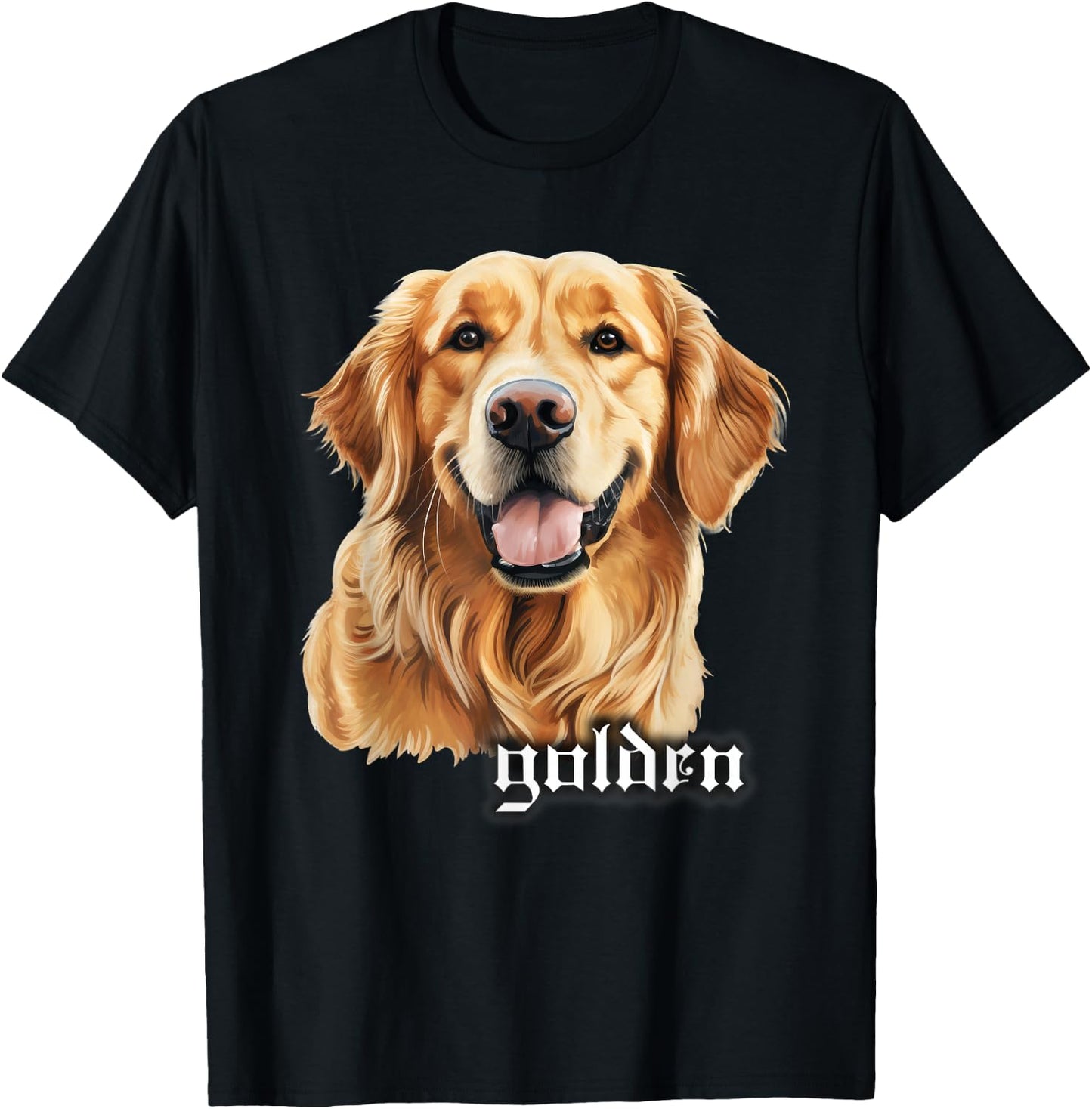 Golden Retriever Portrait T-Shirt - T-Shirt | Black
