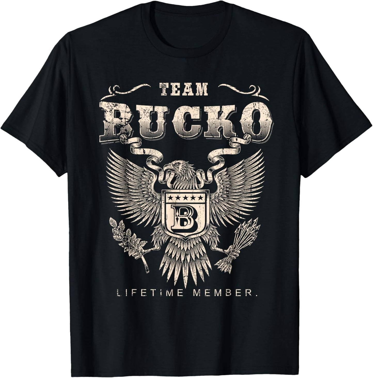 Team Bucko Lifetime Member - Bucko Name T-Shirt - T-Shirt | Black