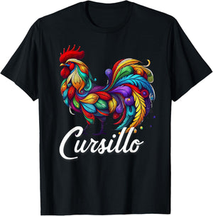 DeColores Cursillo Rainbow Rooster Catholic T-Shirt - T-Shirt | Black