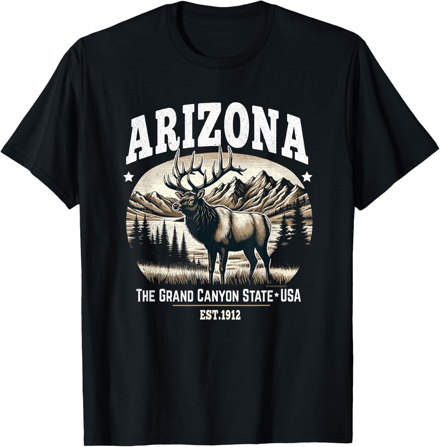 Arizona Rocky Mountain Elk, The Grand Canyon State T-Shirt - T-Shirt | Black