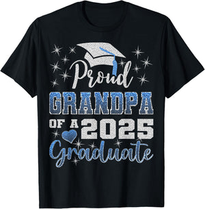 Super Proud Grandpa of 2025 Graduate Awesome Family College T-Shirt - T-Shirt | Black
