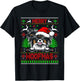 Merry Woofmas Christmas Santa Papillon Sweater T-Shirt - T-Shirt | Black