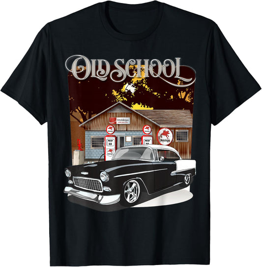 1955 55 chevys bel air Classic Vintage Muscle car Old School T-Shirt - T-Shirt | Black