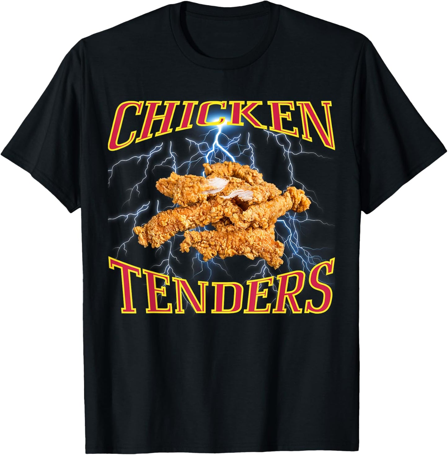 Chicken Tenders Funny Heavy Metal, Rap Bootleg Style Retro T-Shirt - T-Shirt | Black