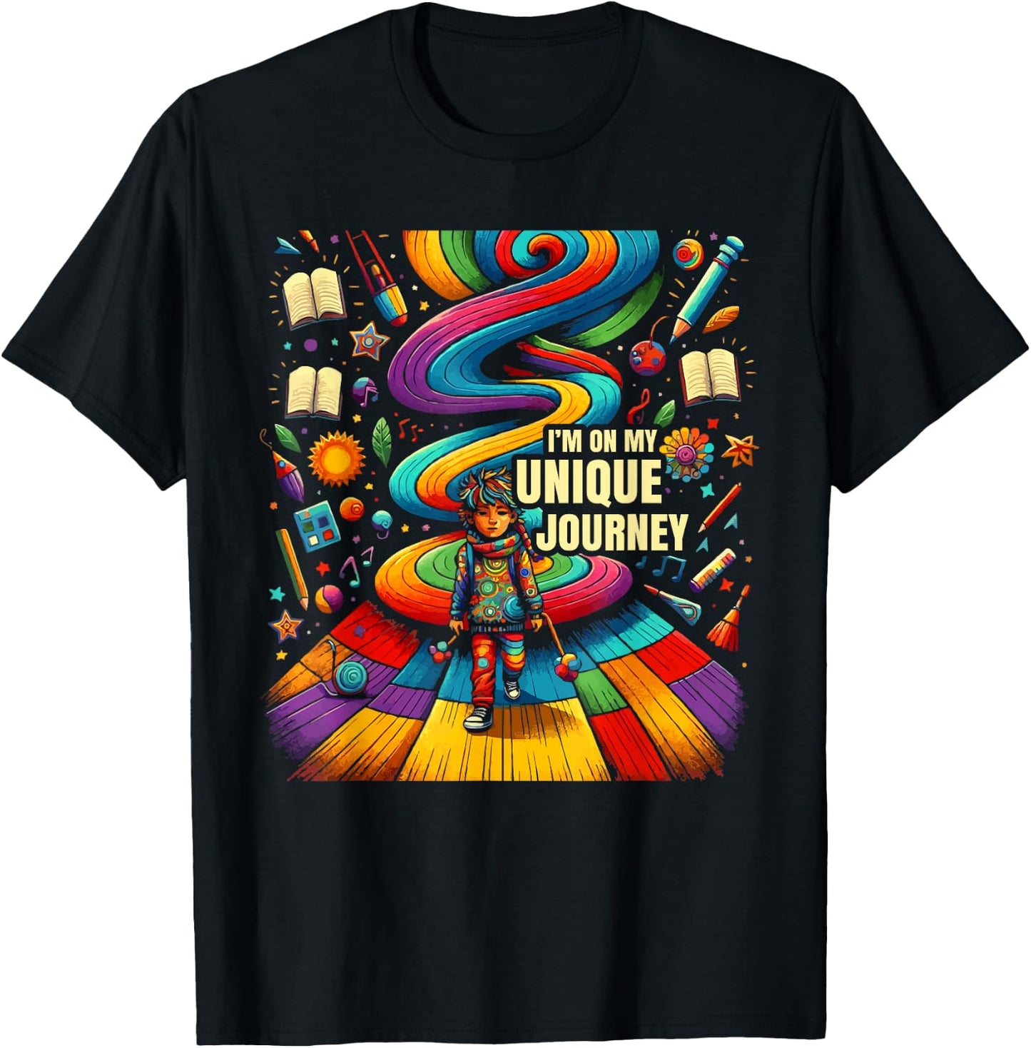 AuDHD Autism ADHD Autistic Spectrum Neurodiversity T-Shirt - T-Shirt | Black