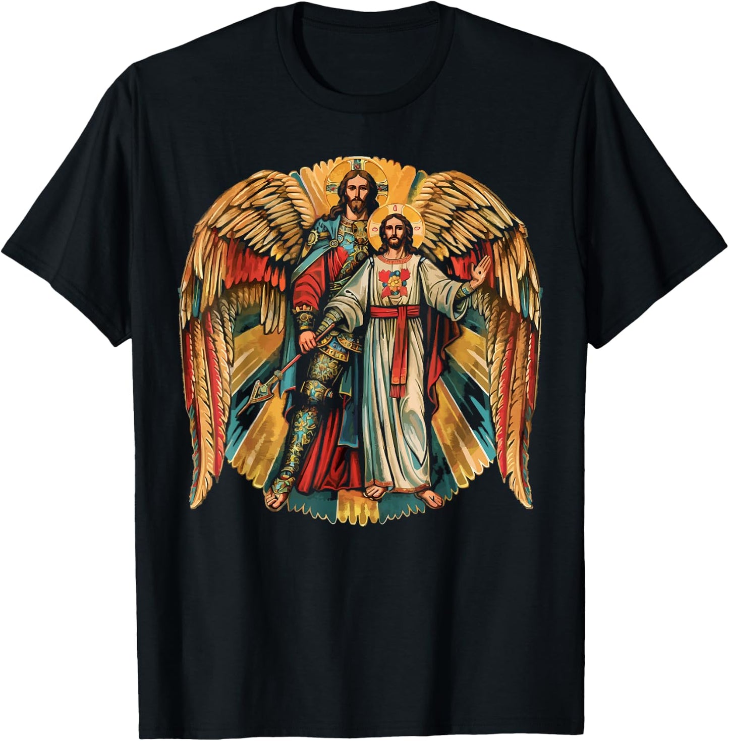 Archangel Gabriel Catholic Christianity Guardian Angel T-Shirt - T-Shirt | Black