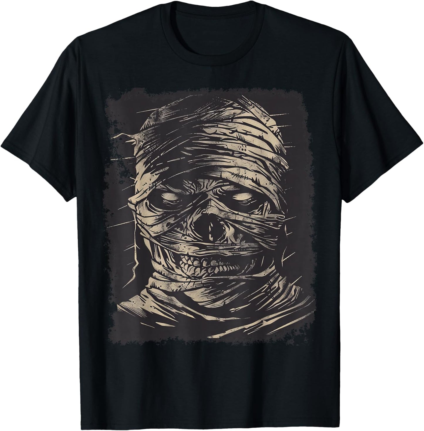 Scary Mummy T-Shirt - T-Shirt | Black
