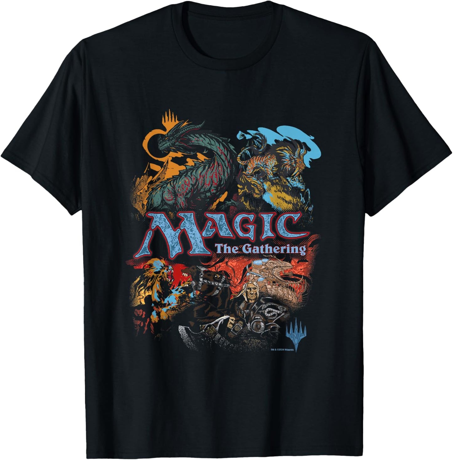Magic: The Gathering Iconic Retro Fight Scene Chest Poster T-Shirt - T-Shirt | Black