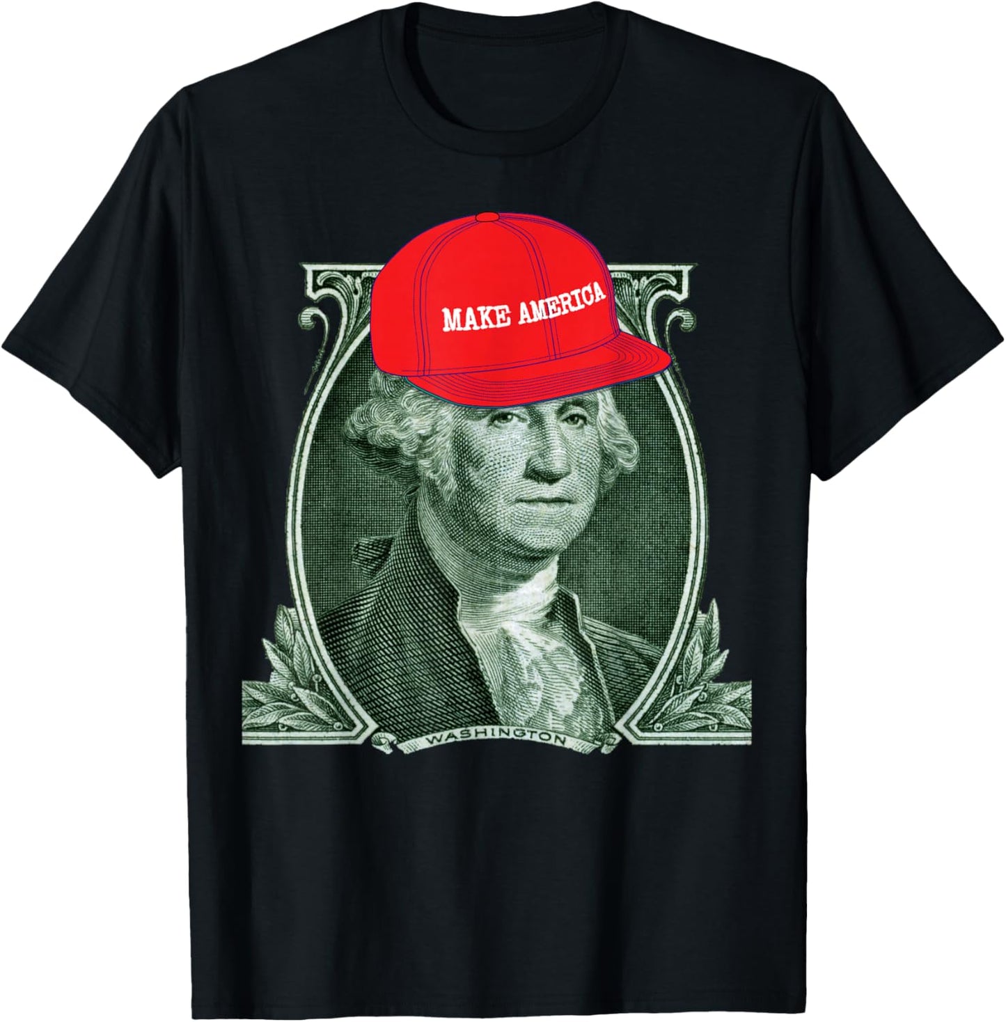 George Washington Make America 4th of July Funny History T-Shirt - T-Shirt | Black