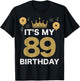 It's My Birthday 89th King BDay Party Crown Man And Woman T-Shirt - T-Shirt | Black