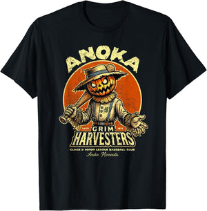 Halloween Anoka MN Grim Harvesters Minor League Baseball T-Shirt - T-Shirt | Black
