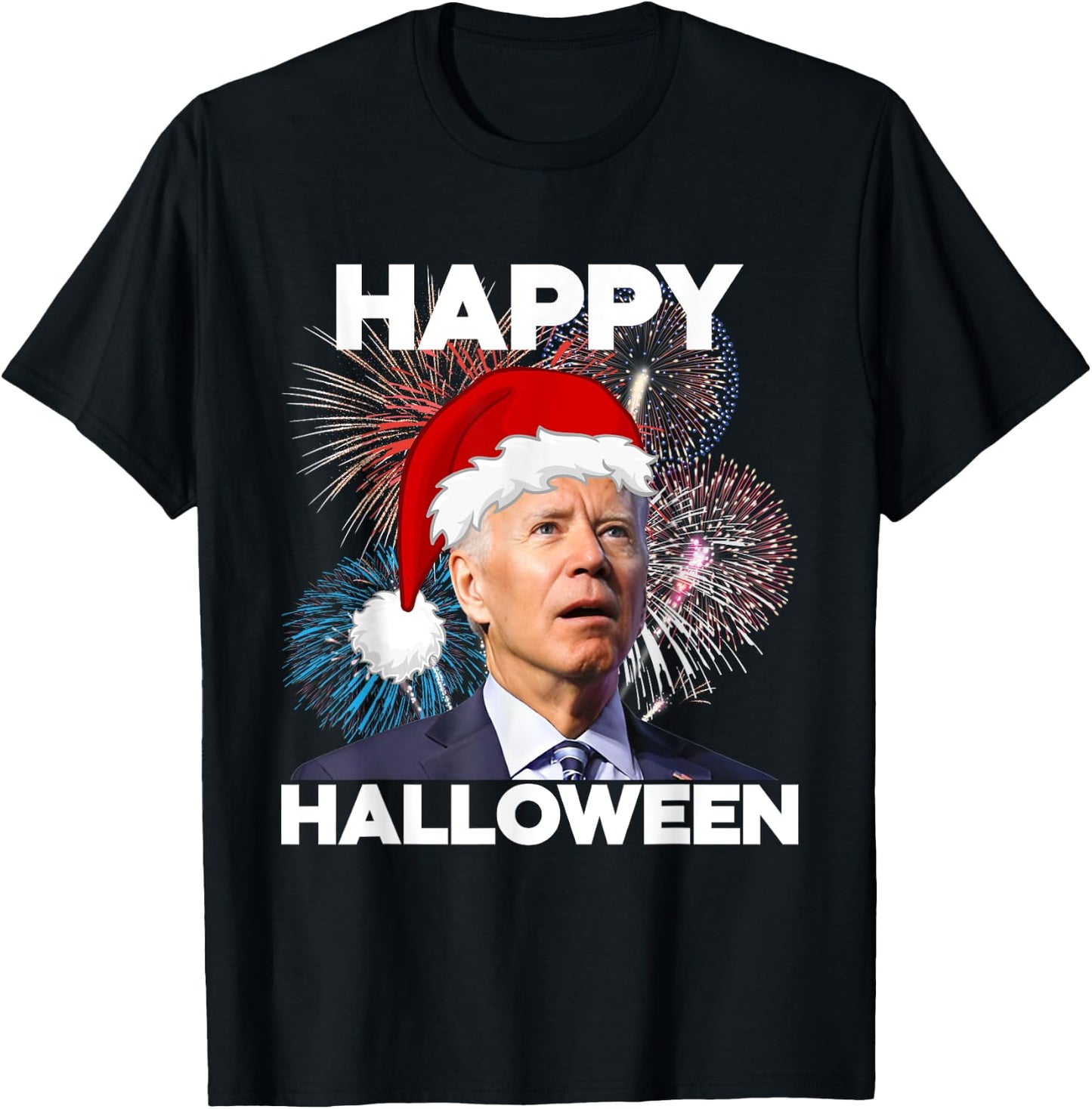 Funny Joe Biden 4th Of July Happy Halloween American US Flag T-Shirt - T-Shirt | Black