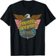 Lynyrd Skynyrd Eagle Support Badge US Flag 70s Southern Rock T-Shirt - T-Shirt | Black