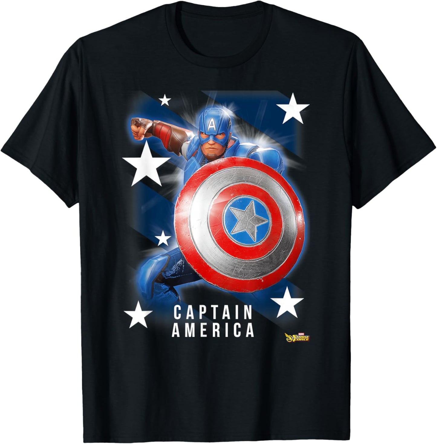 Marvel Strike Force Captain America Graphic T-Shirt - T-Shirt | Black