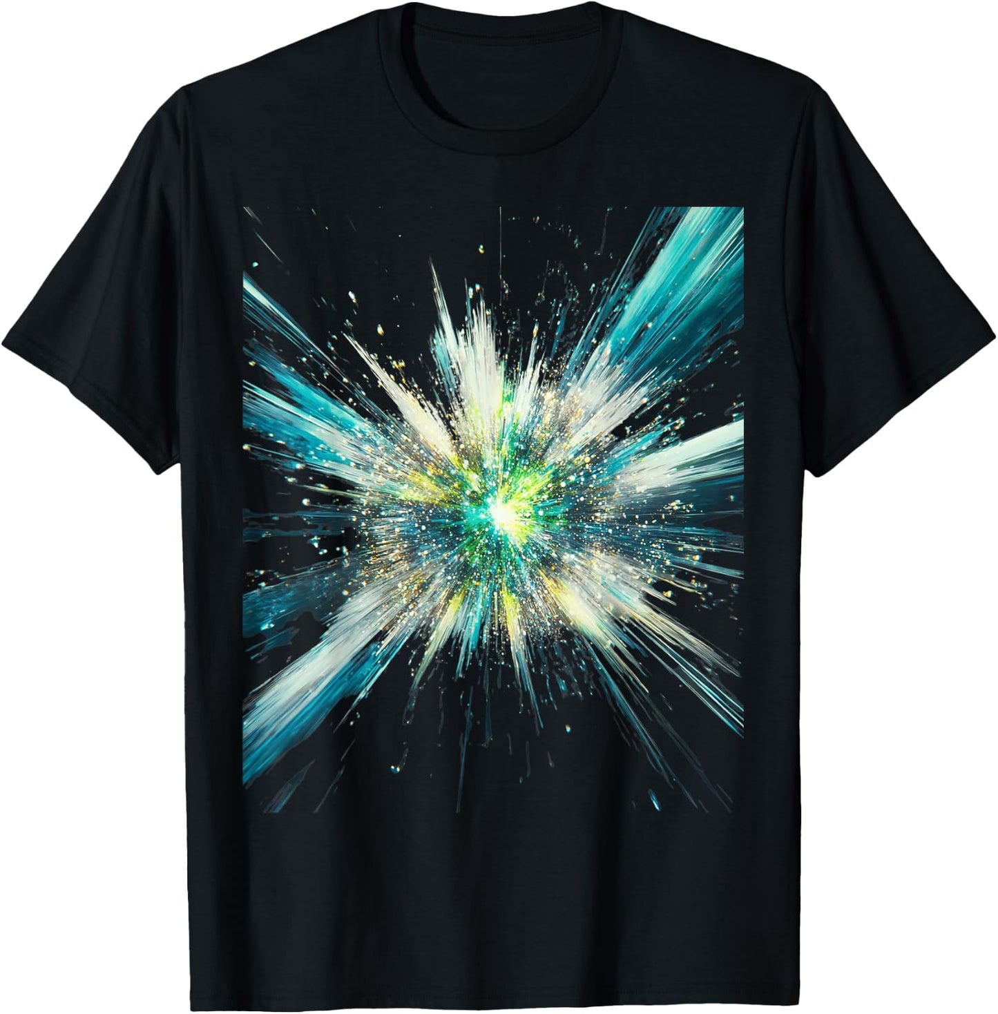 Abstract Space Explosion Art Vibrant Cosmic Burst Supernova Design T-Shirt - T-Shirt | Black