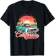 Classic Muscle Car Retro Newport Beach California Surfer Sun T-Shirt - T-Shirt | Black