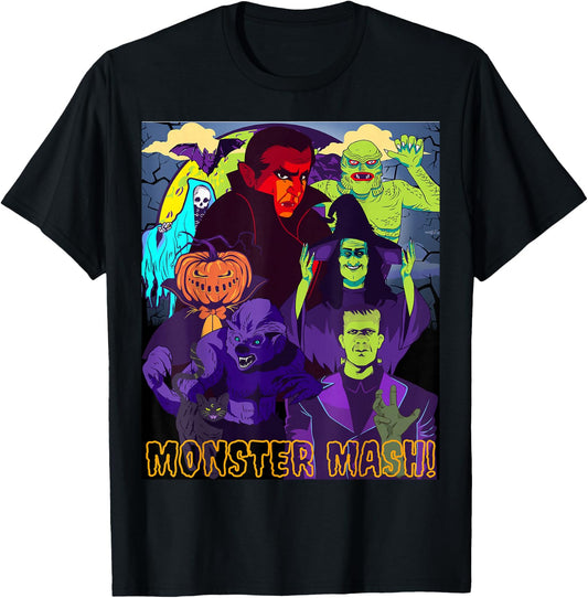 TWEAR 's Monster Mash Halloween Costume Funny Monster T-Shirt - T-Shirt | Black