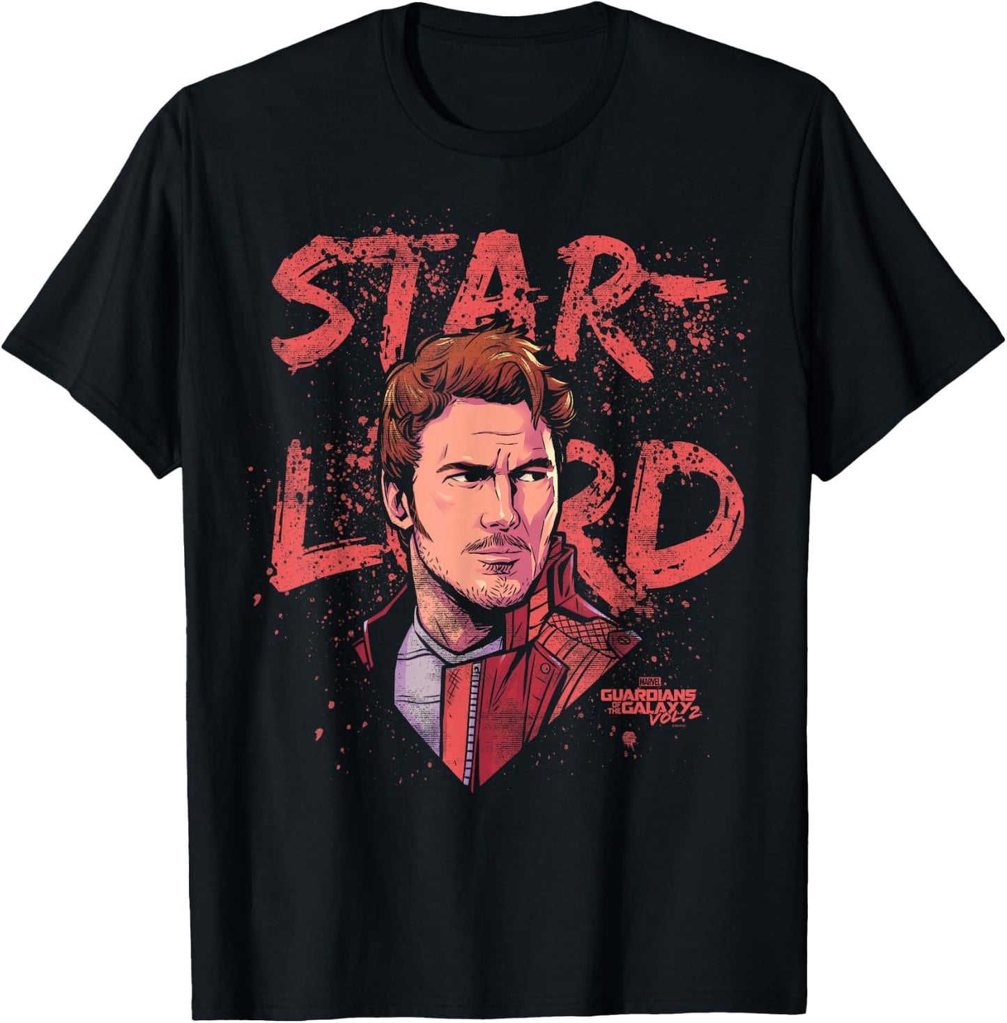 Marvel Guardians of The Galaxy Vol 2 Star-Lord Hero Sketch T-Shirt - T-Shirt | Black