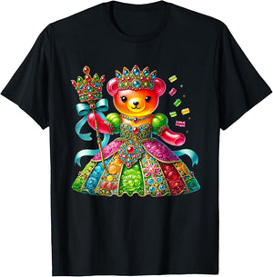 Cute Gummy Bear Princess Candy Lover Girls Kids T-Shirt - T-Shirt | Black