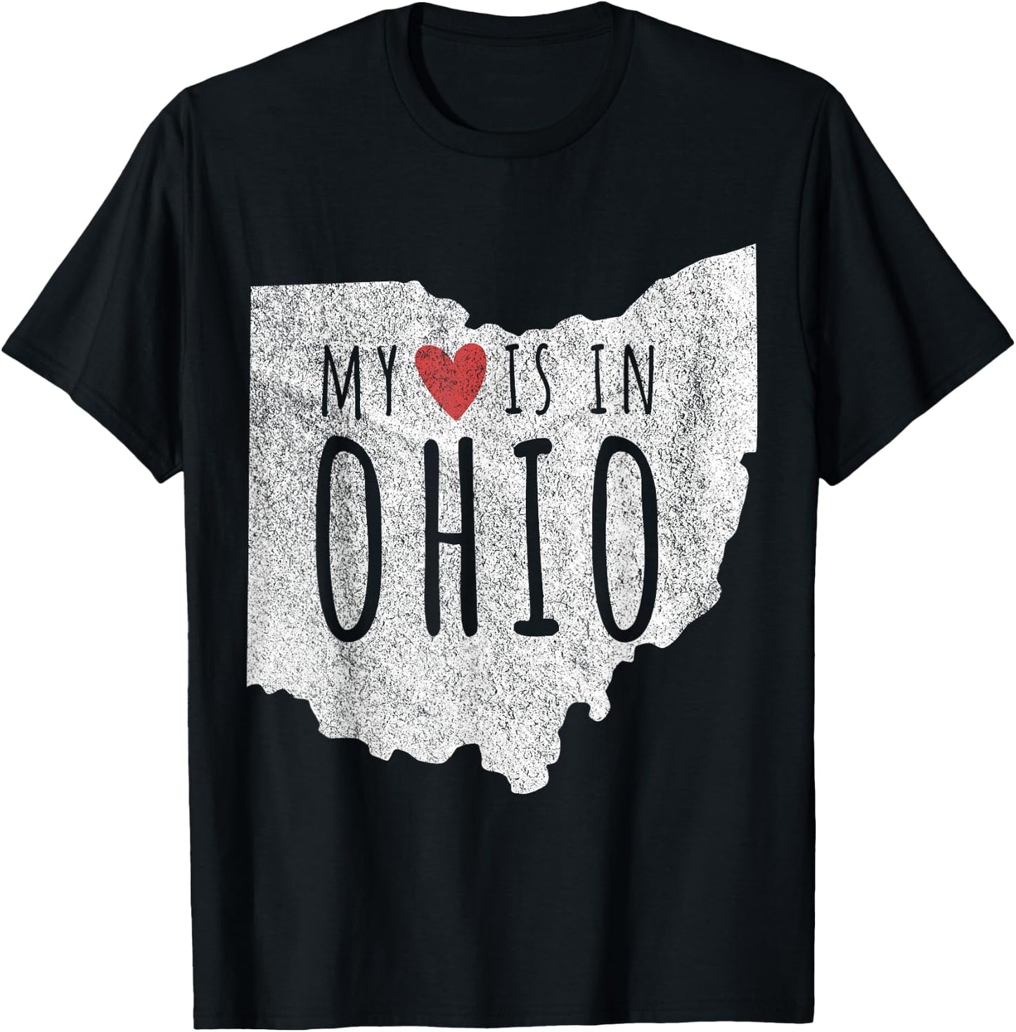 My Heart Is In Ohio Funny Ohio Roots Ohio Love T-Shirt - T-Shirt | Black