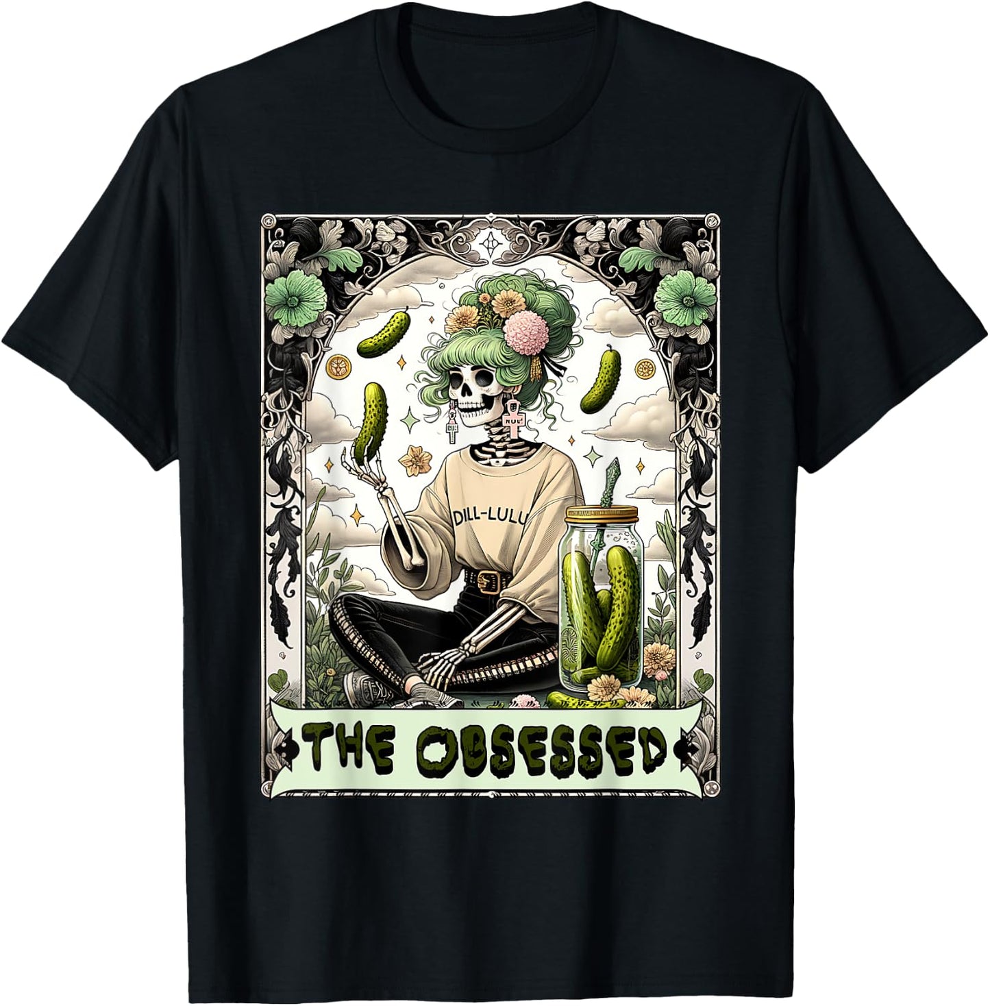 Funny Tarot Card Pickle Lover gift T-Shirt - T-Shirt | Black